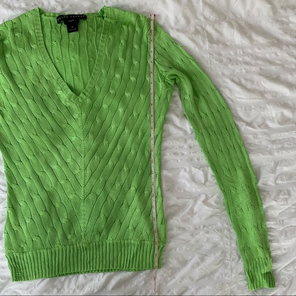 Ralph Lauren 100% Silk Sweater Lime Green - Picture 7 of 9